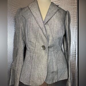Kenneth Cole New York Gray Blazer with Notched Lapel and Tailored Fit Size 4